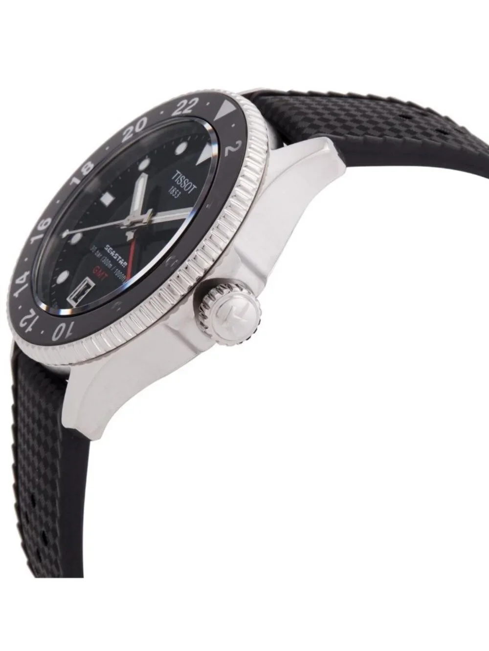 NWT Tissot Seastar 1000 Quartz GMT Black Dial Men's Watch